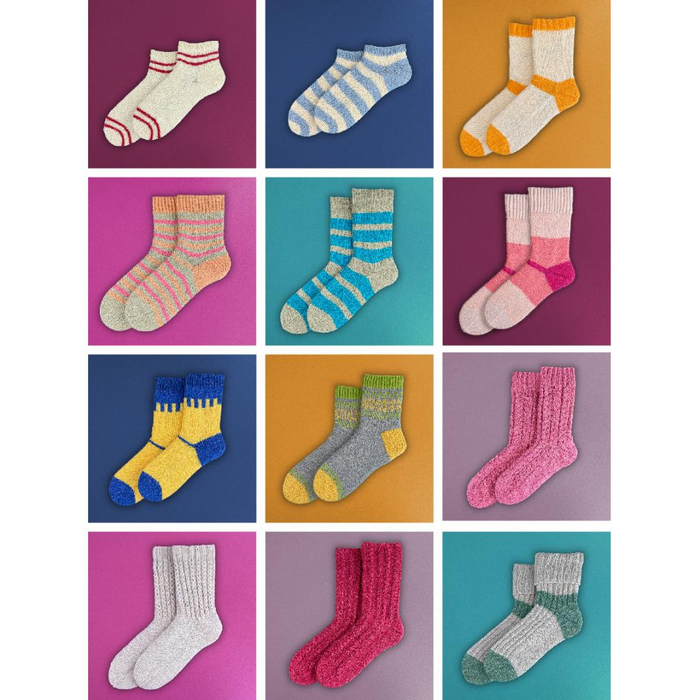 Kremke Soul Wool - Poppy Socks: Yarn Kit for 12 Colourful Socks (CLEARANCE)