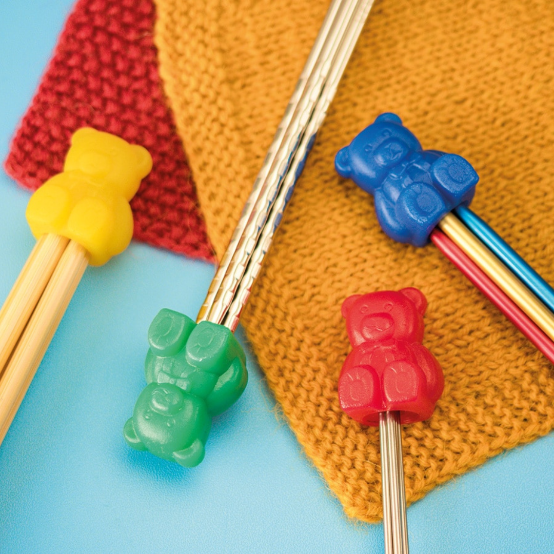 Addi Teddy Bear Needle Huggers (8 per pack, multiple colours) - Woolstack Addi Teddy Bear Needle Huggers (8 per pack, multiple colours) - Woolstack