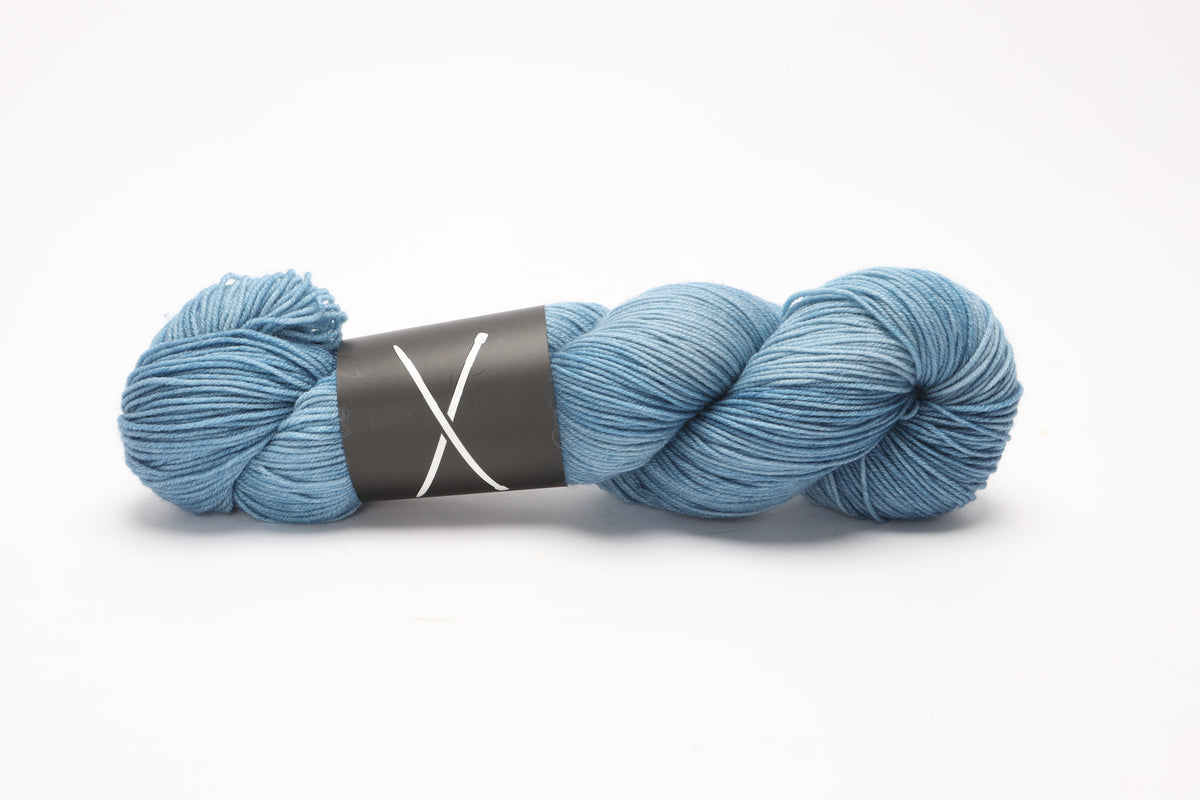 boots by the knitting loft - merino fingering yarn (part 1) denim