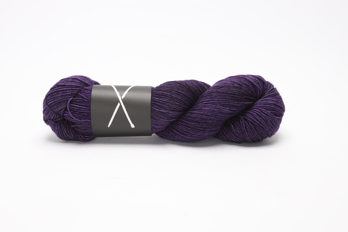 boots by the knitting loft - merino fingering yarn (part 1) eggplant