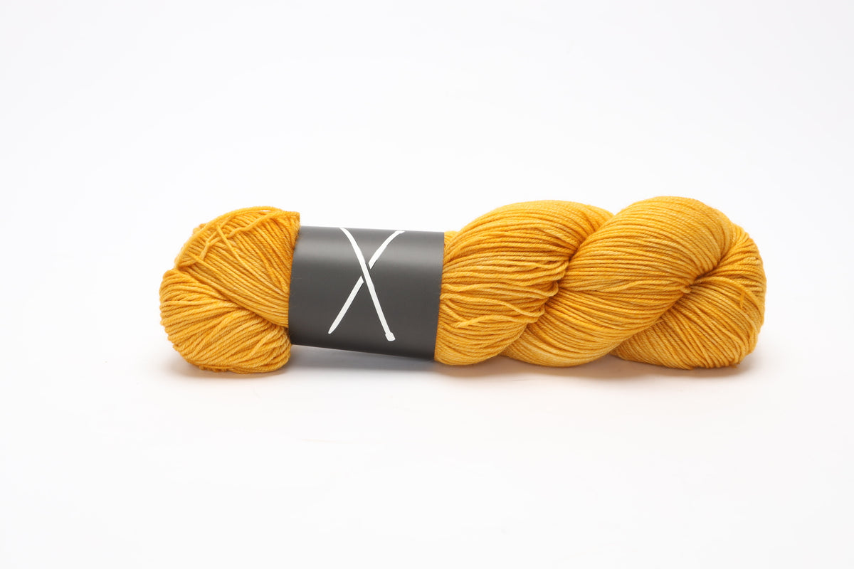 boots by the knitting loft - merino fingering yarn (part 1) golden poppy