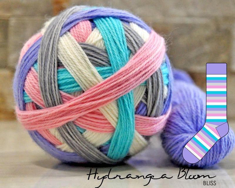 bliss by the cozy knitter hydrangea bloom (purple mini)