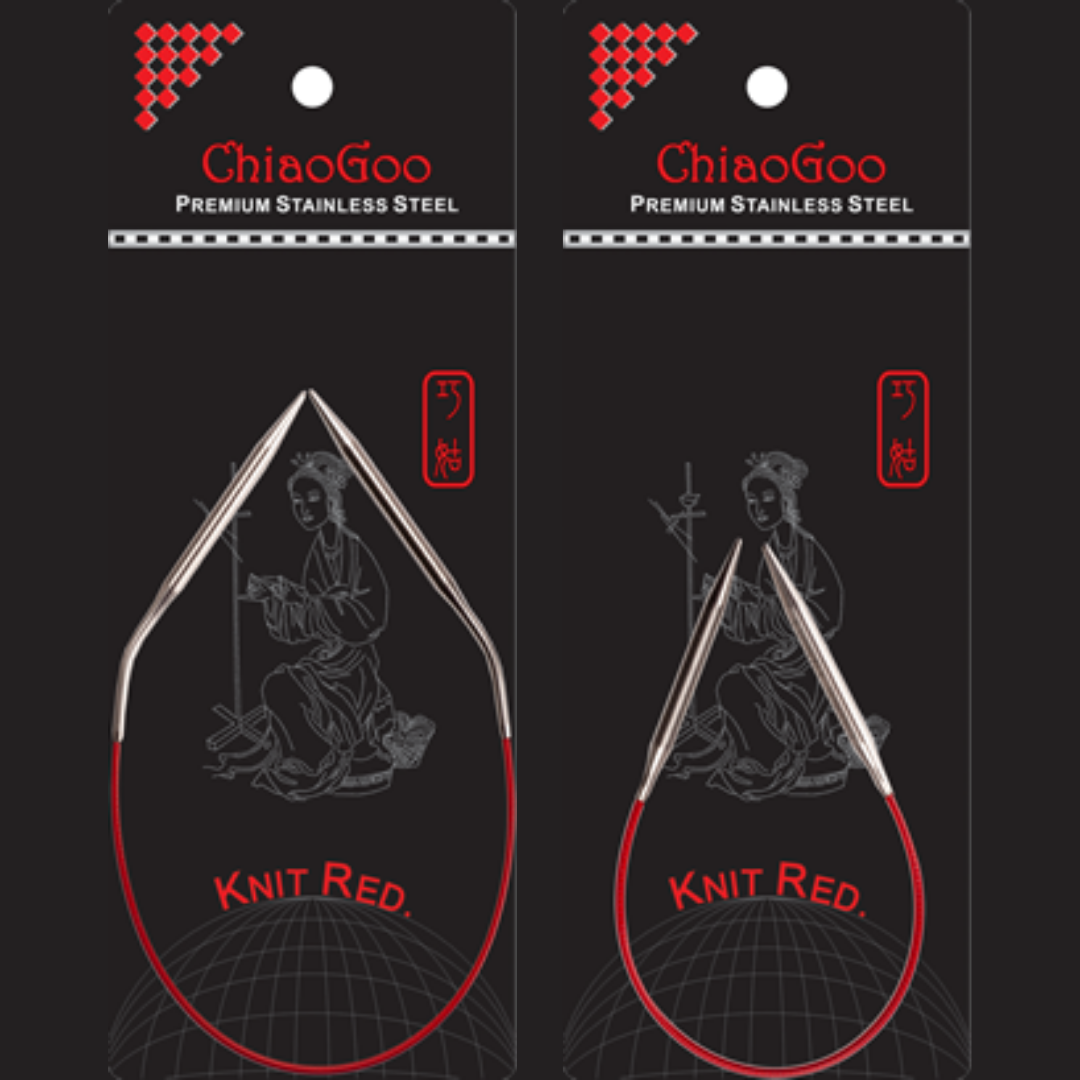 ChiaoGoo Knit Red Circulars (9" - 12")