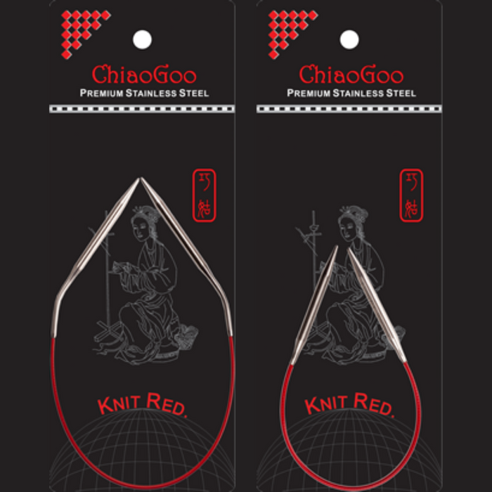 ChiaoGoo Knit Red Circulars (9" - 12")