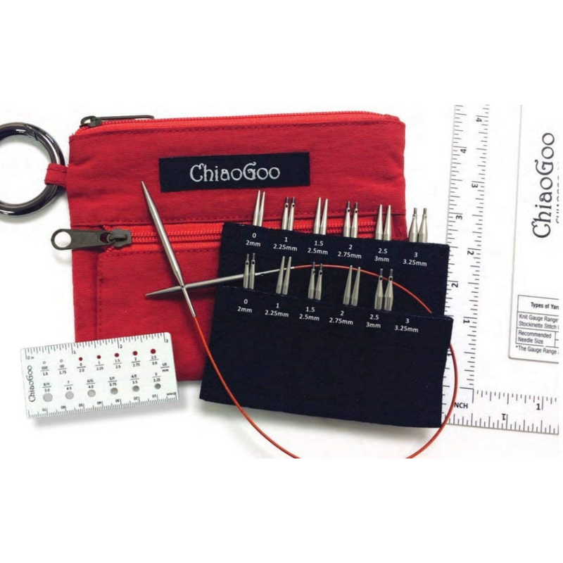 ChiaoGoo TWIST Red Shorties Set - 2" & 3" Interchangeable Needle Set