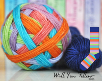 bliss by the cozy knitter will you follow (blue mini)