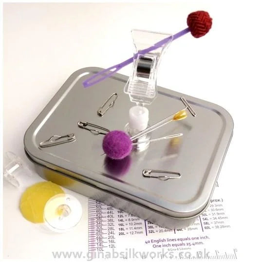 Gina-B Silkworks - Button Maker's Third Hand & Tool Tin Kit