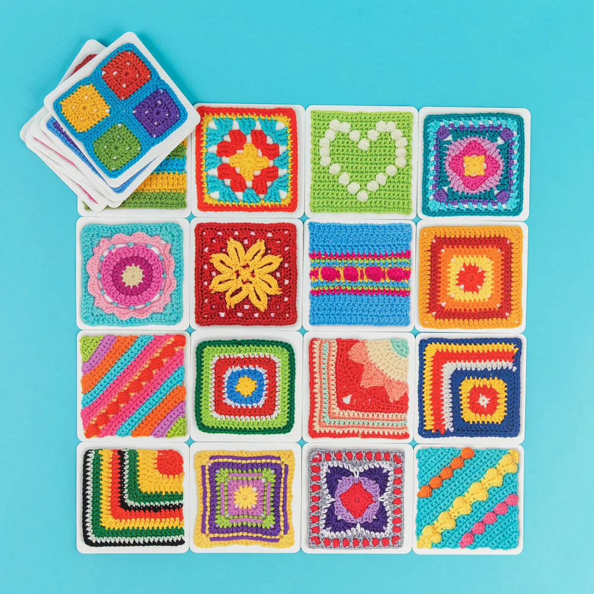 The Bright & Bold Granny Square Card Deck by Leonie Morgan