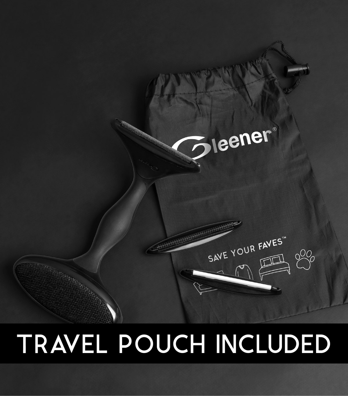 Gleener - Limited Edition Black Fabric Shaver & Lint Brush