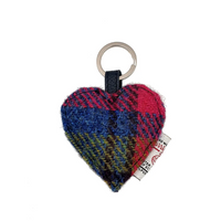 Harris Tweed Heart Keyring