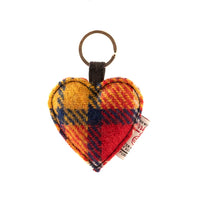 Harris Tweed Heart Keyring