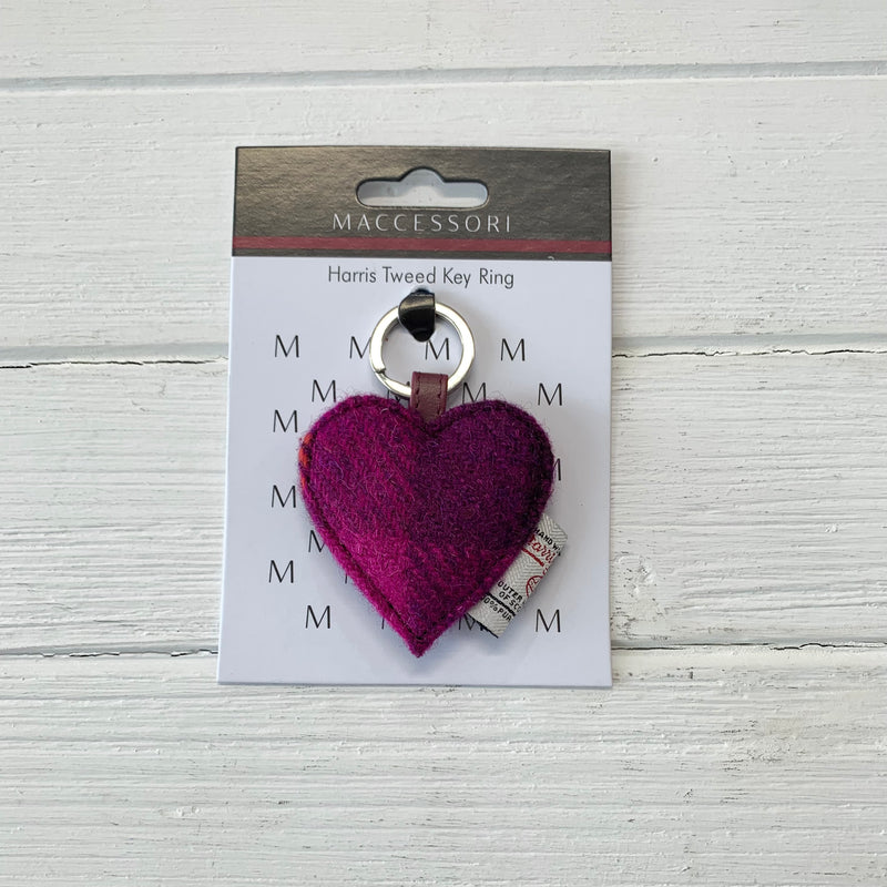 Harris Tweed Heart Keyring