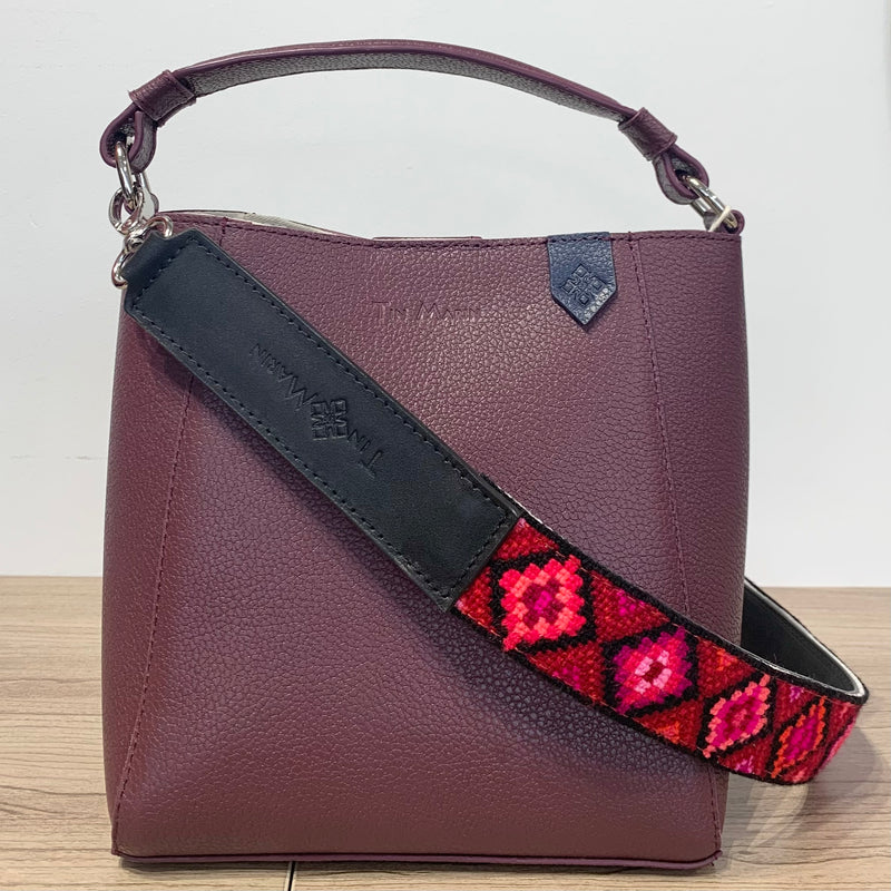 Tin Marin - Yaya Leather Bucket Bag with Mai Woven Bag Strap