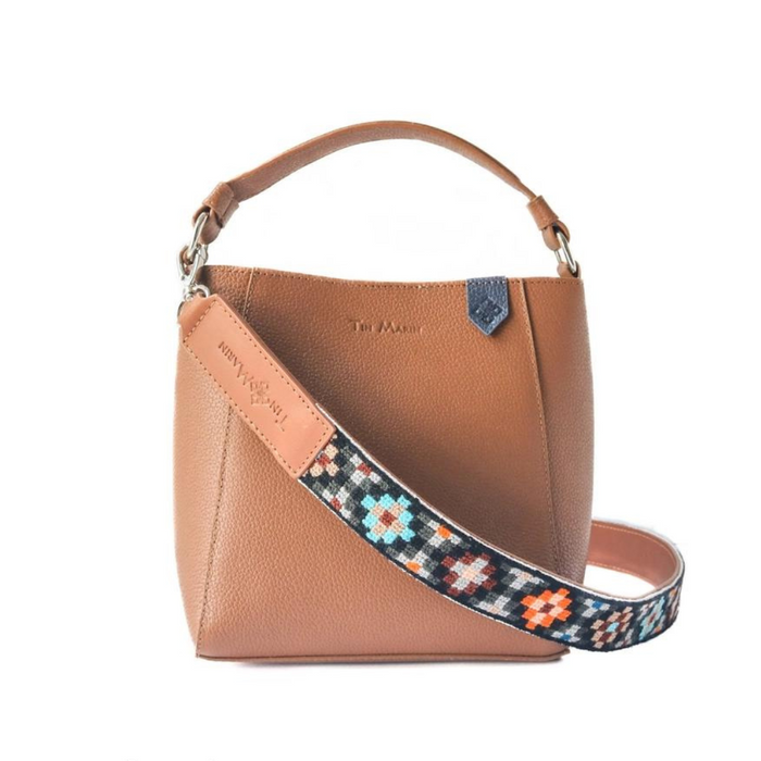 Tin Marin - Yaya Leather Bucket Bag with Mai Woven Bag Strap