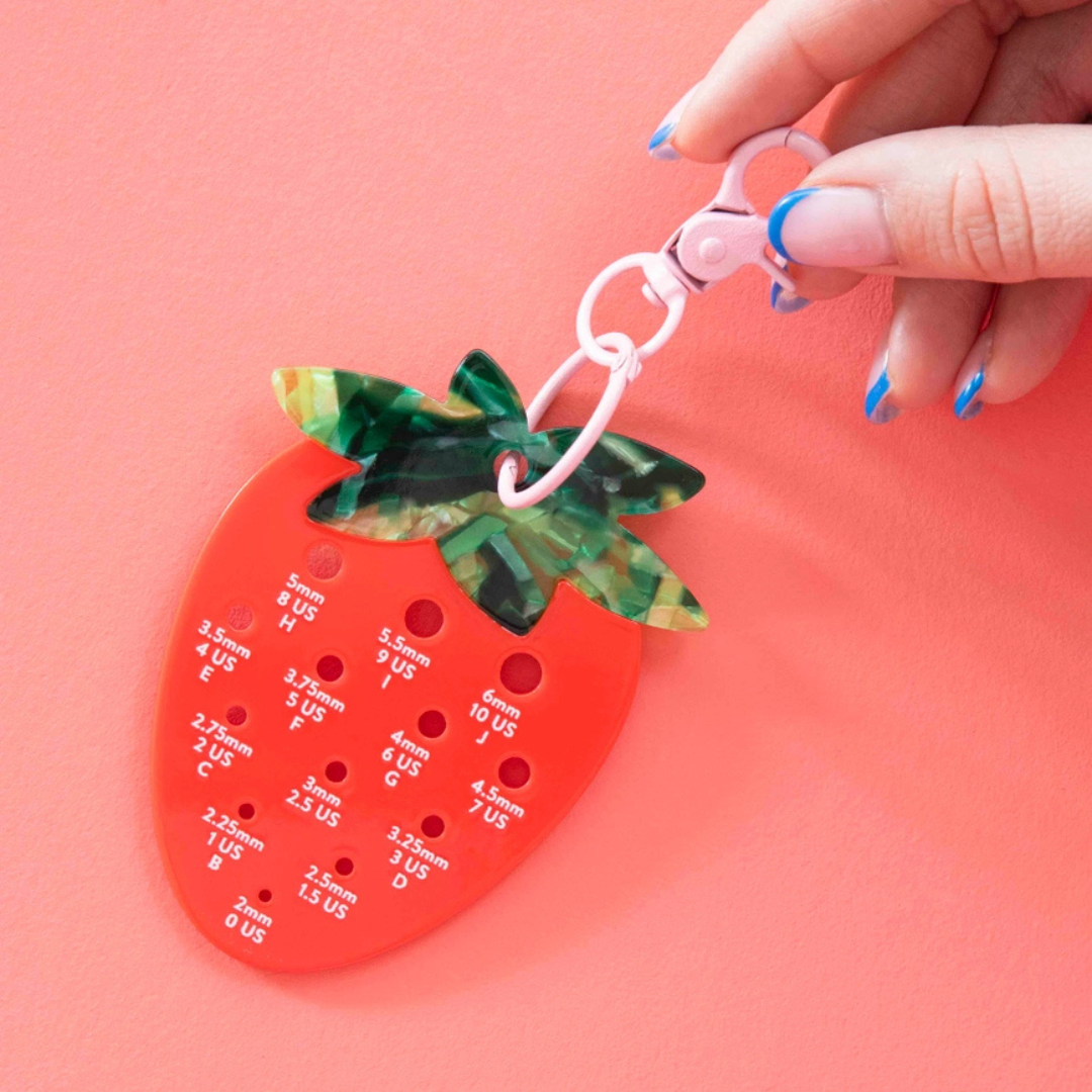 Sarah Hearts - Strawberry Needle Gauge Bag Charm