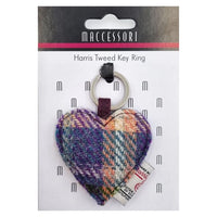 Harris Tweed Heart Keyring