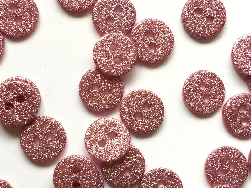 buttons 4060 pink glitter (10mm)