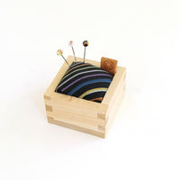 Masu Pincushion with Kokura Textile and Shippo Glass Sewing Pins
