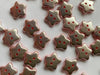 buttons 4512 silver stars with pink backs (12mm)