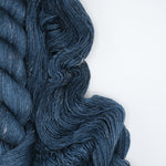 Twisted Willow Merino Linen Singles Fingering blue yarn Toronto