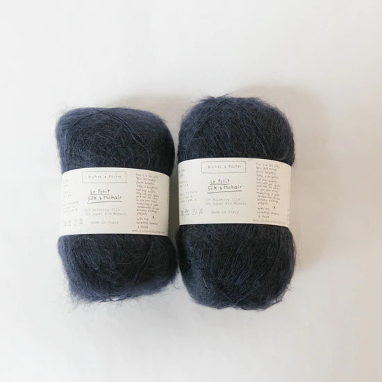 biches & bûches: le petit silk & mohair dark blue black