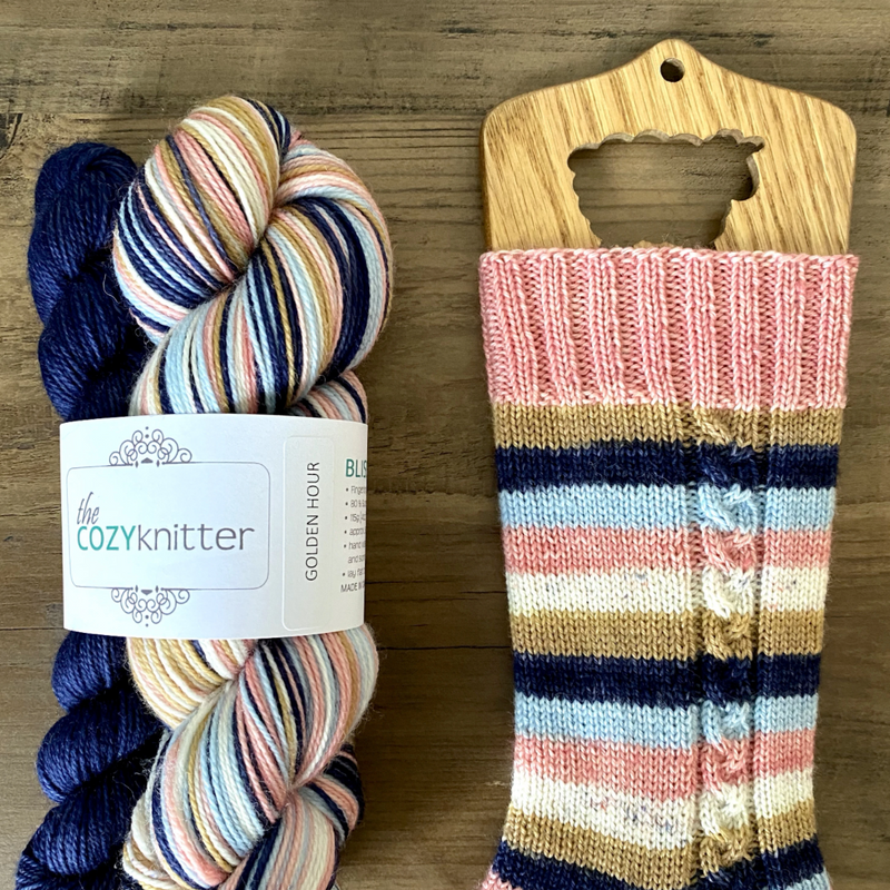 bliss by the cozy knitter golden hour (pink mini)