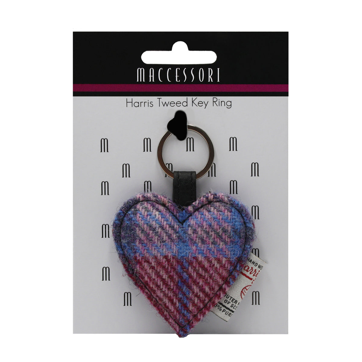 Harris Tweed Heart Keyring