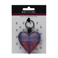 Harris Tweed Heart Keyring