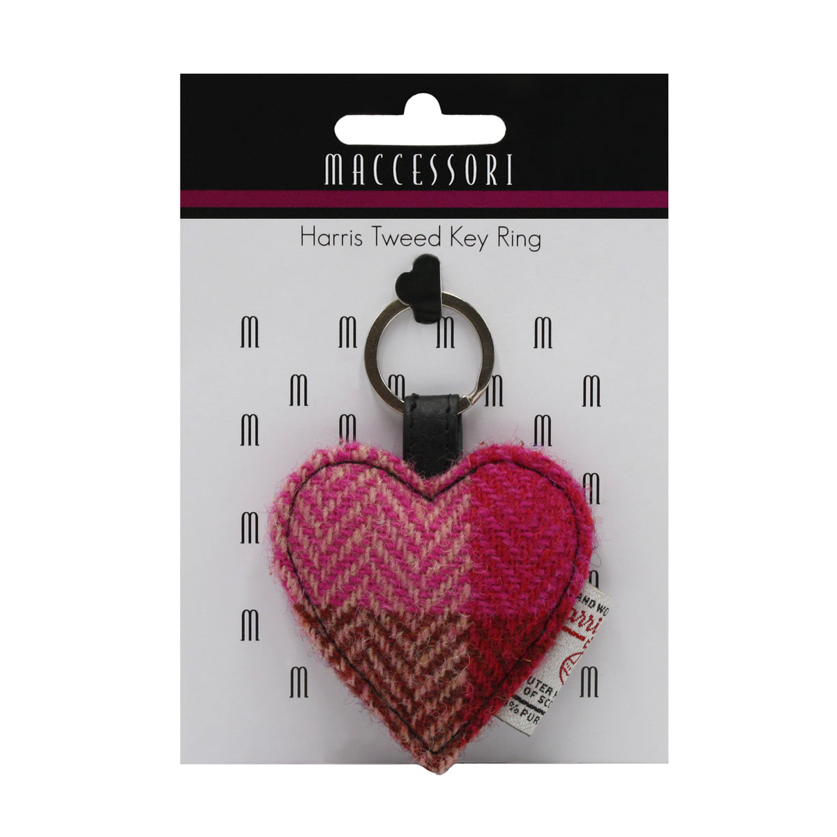Harris Tweed Heart Keyring