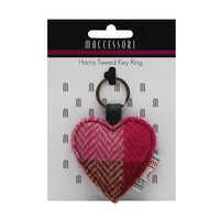 Harris Tweed Heart Keyring