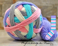 bliss by the cozy knitter hydrangea bloom (purple mini)