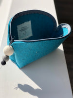 brooklyn haberdashery brigid wool pom pom pouch small / turquoise