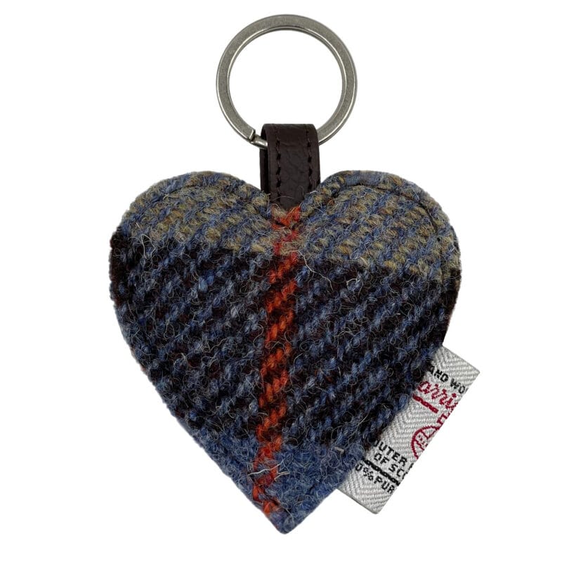 Harris Tweed Heart Keyring