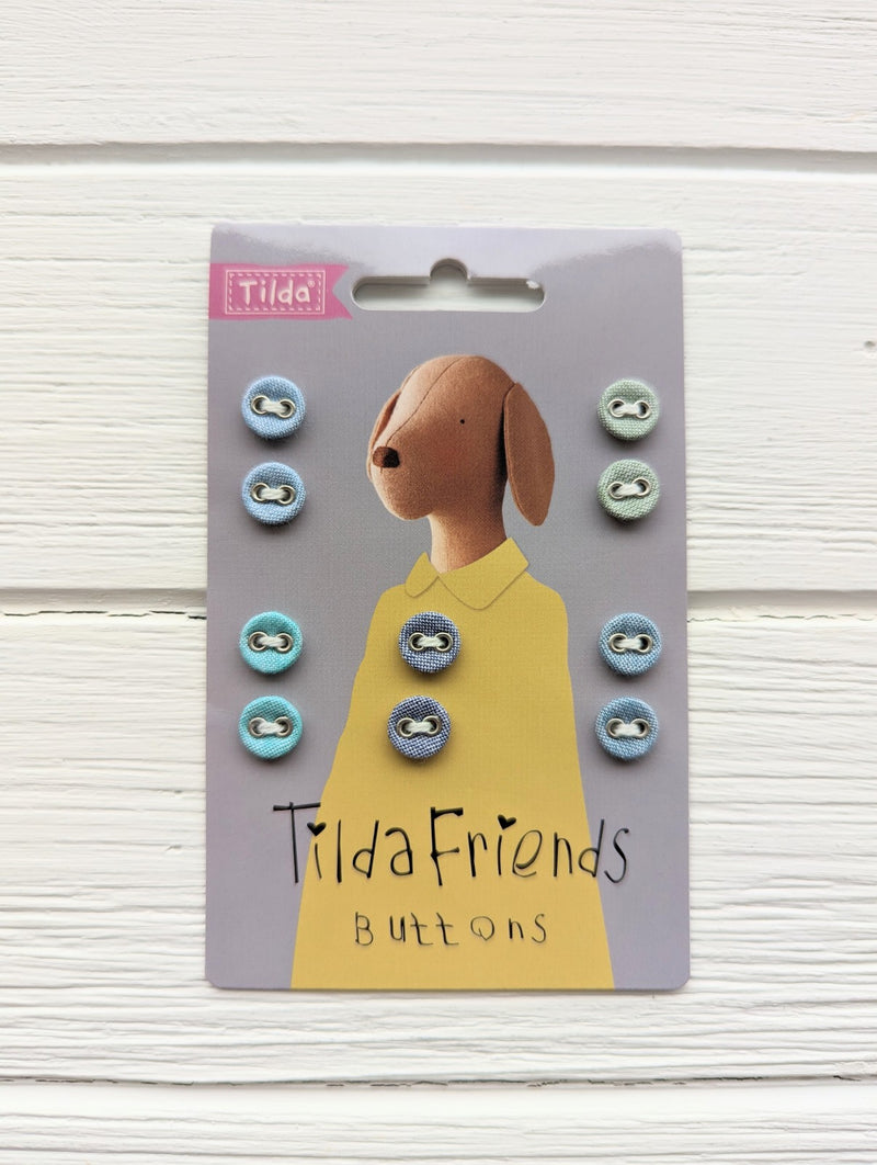 Tilda Friends Chambray Buttons Neutral 3/8 (9mm) 10 Pieces