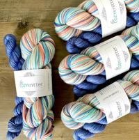 bliss by the cozy knitter caribbean night (blue mini)