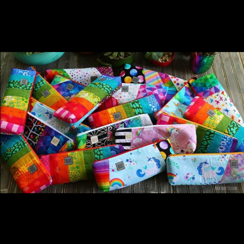 Rock Baby Scissors - Patchwork Pencil Cases