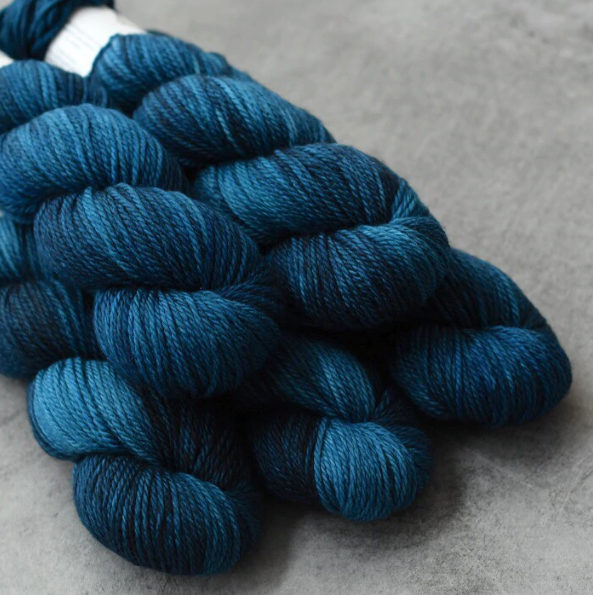 Indigo Blue, Aran/worsted Weight Pima Cotton Yarn, Naturally Dyed Vegan Yarn,  for Knitting Crochet Weaving UK. Batch 22. -  Canada