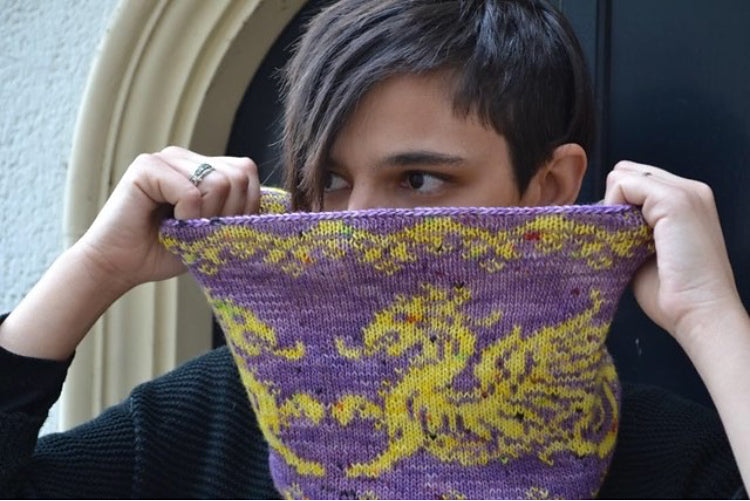 butzeria goes knitting - printed patterns dragon cowl